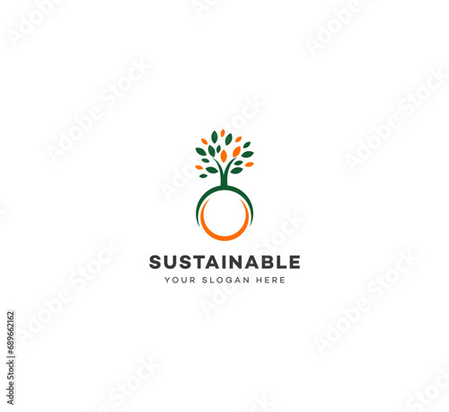 Save Earth, Earth, Sustainable, Sustainable farming logo design template elements. Vector illustration. New Modern logo.