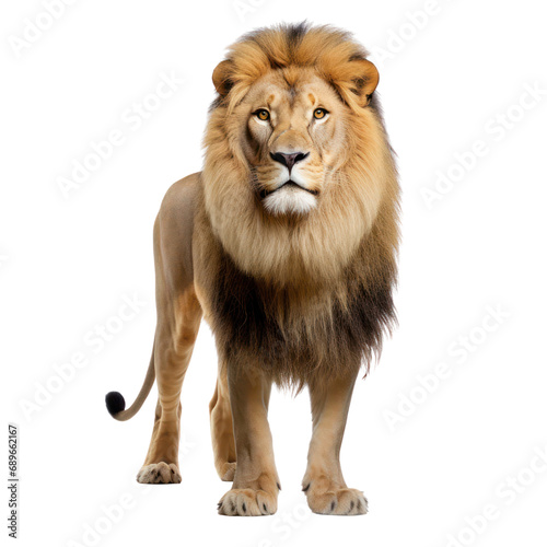 A lion isolated on transparent background or white background © Pongsapak