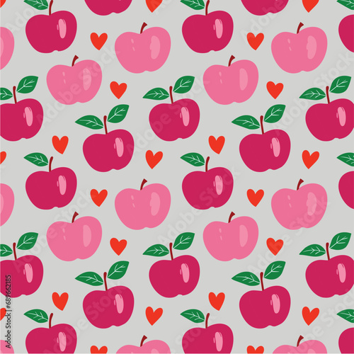 Pattern ready for use, VECTOR fruit illustration tropic apple 