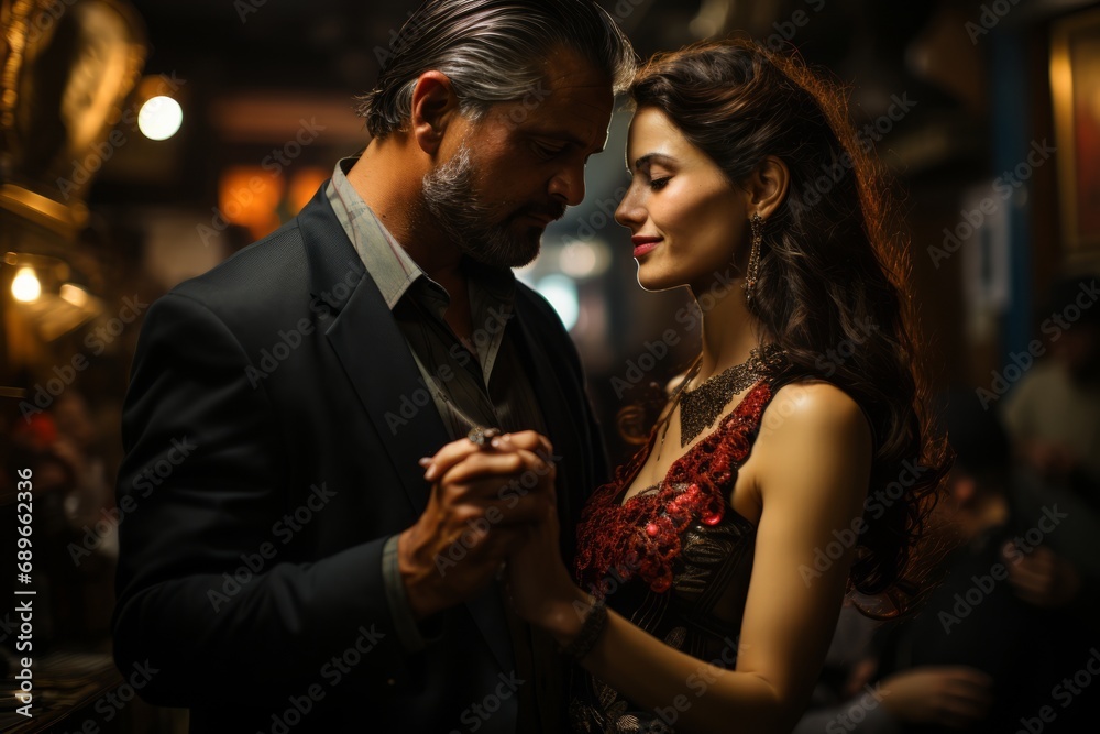 Tango instructor teaching the art of the dance, Generative AI Tango instructor teaching the art of the dance, Generative AI