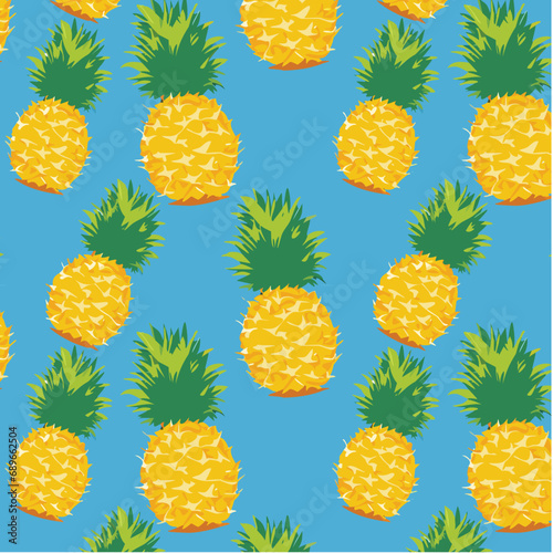 Pattern ready for use, VECTOR fruit illustration tropic pineaaple