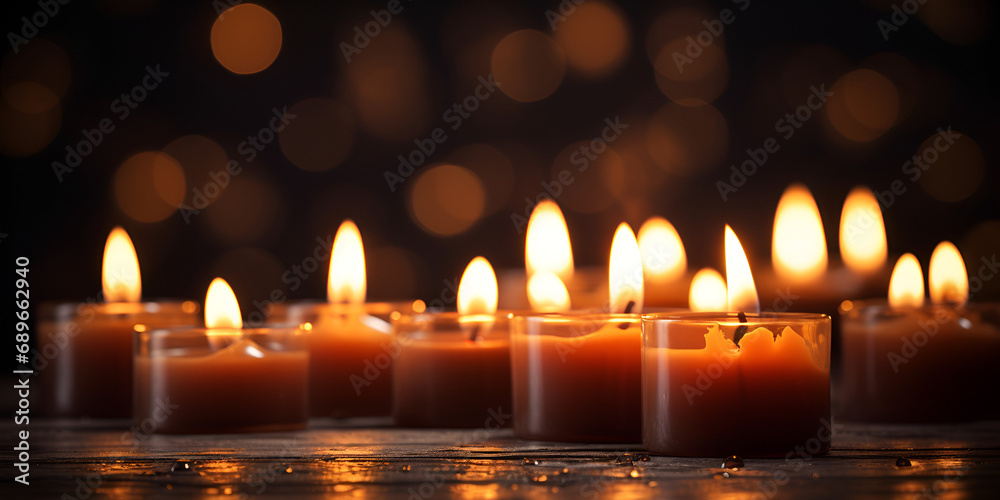 burning candles.Diwali Delight.The Radiance of Hindu Festival Lights.AI Generative 