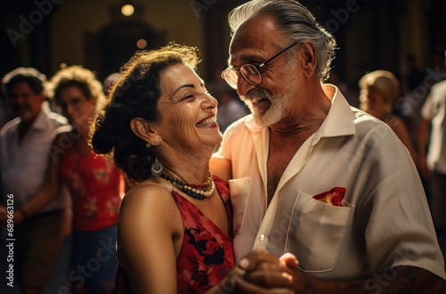 Senior couple dance flamenco in the street. Generative AI © Alvaro