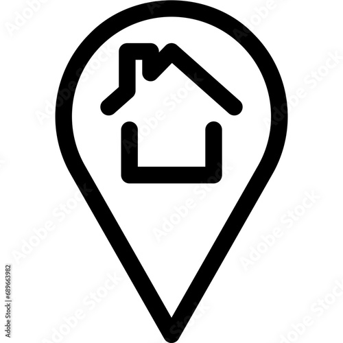 Private House with Map Pin Icon