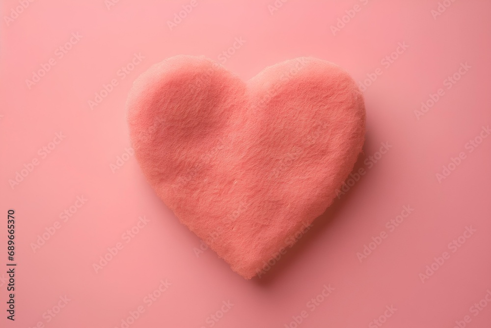 Pink cute shower sponge in the shape of a heart.