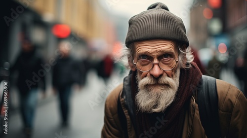 random passerby walking on a city street © zayatssv