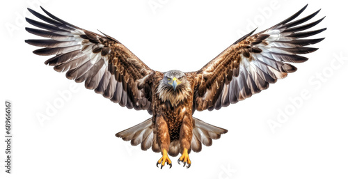 PNG of Bald eagle American soaring on transparent background. Eagle Wild life animal flying for peace feel free in religious Independence Day. © Art Stocker