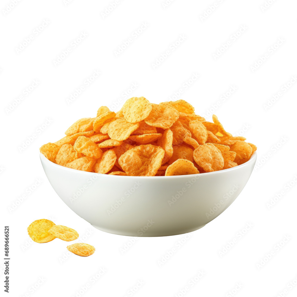 cornflakes in a bowl isolated on transparent background, png cornflakes in a bowl isolated on transparent background, png