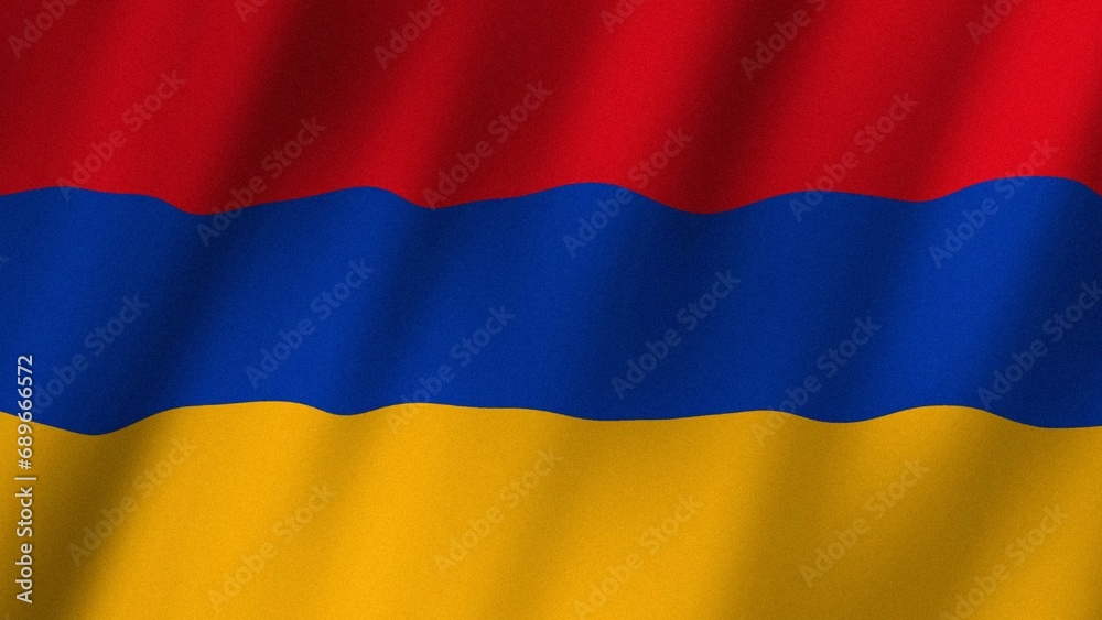 Naklejka premium Armenia flag waving in the wind. Flag of Armenia images