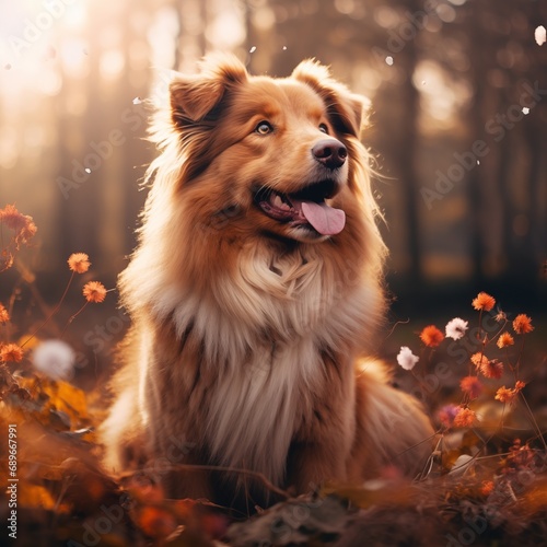 Beautiful dog in nature background AI generated © shamsuddin mamun