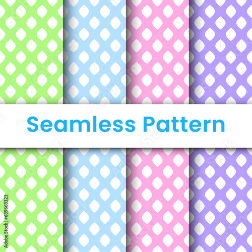 Set vector seamless colorful wavy lines pattern for wallpaper, fabric, background and wrapping paper