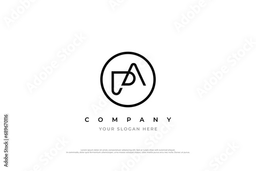 Simple Letter PA Monogram Logo Design