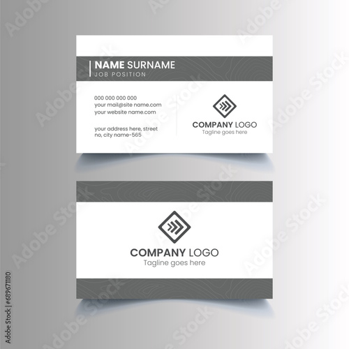 Business Card Layout with Gray Stripes