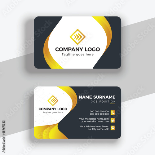 Modern and creative business card template - Orange and dark black color business card design