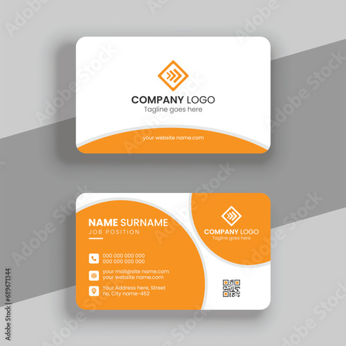 Modern and creative business card template - Orange and white color business card design