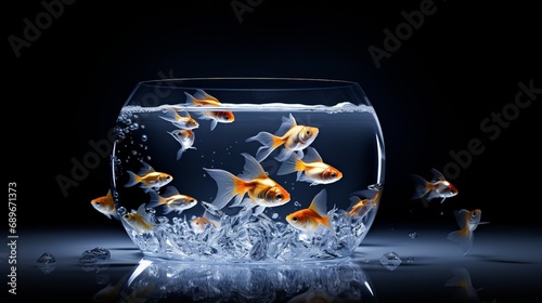 The act of a group of fish swimming in a tank is considered art.