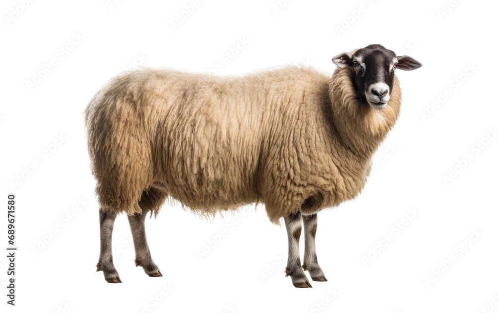 Classic Charm Suffolk Sheep Breed Overview Isolated on a Transparent Background PNG.