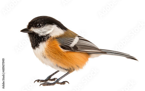 Woodland Jewel Chickadees Tiny Presence Isolated on a Transparent Background PNG.