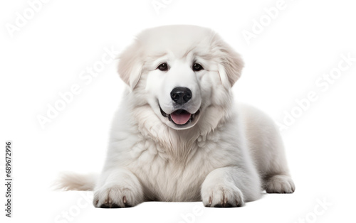 Alpine Sentinel Great Pyrenees Guardian Tales Isolated on a Transparent Background PNG.