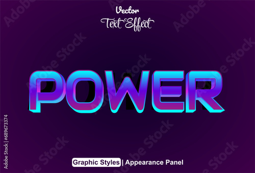 power text effect with blue graphic style and editable.