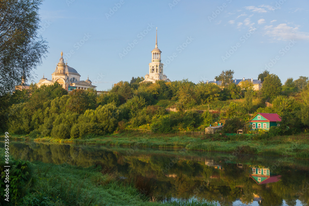 Torzhok is a picturesque city in the Tver region of Russia on the banks of the Tvertsa River. It is a trading city, known since the 12th century. Torzhok is a picturesque city in the Tver region of Russia on the banks of the Tvertsa River. It is a trading city, known since the 12th century.
