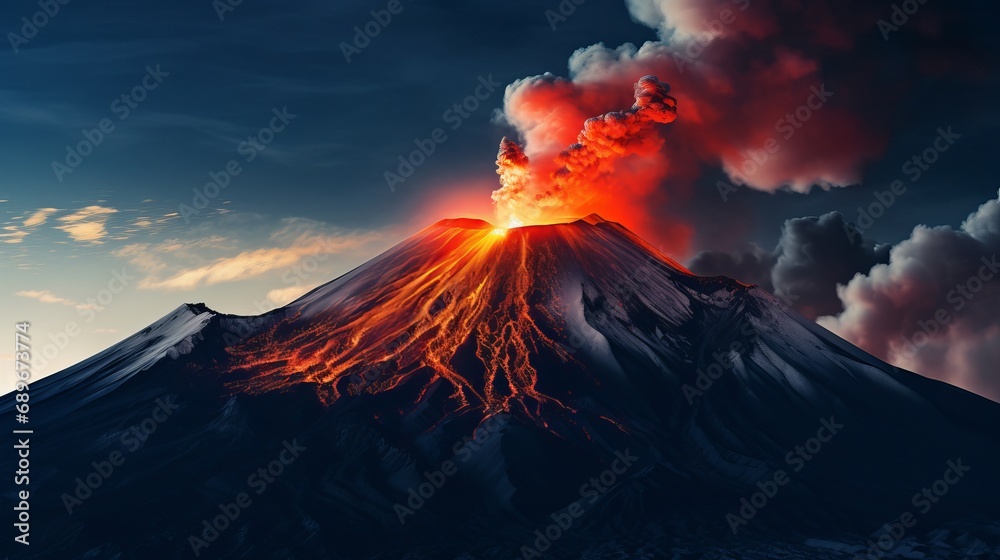The volcanic landscape is beautiful.