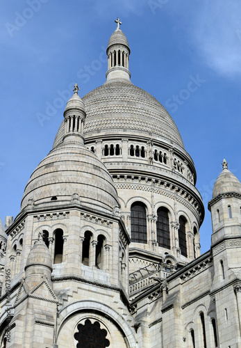 Fotografie Close up of the cupolas of Sacre Coeur Basilica in Montmartre, Paris
