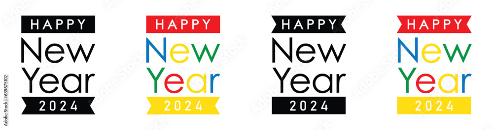 Happy 2024 new year icon, vector illustration Happy 2024 new year icon, vector illustration