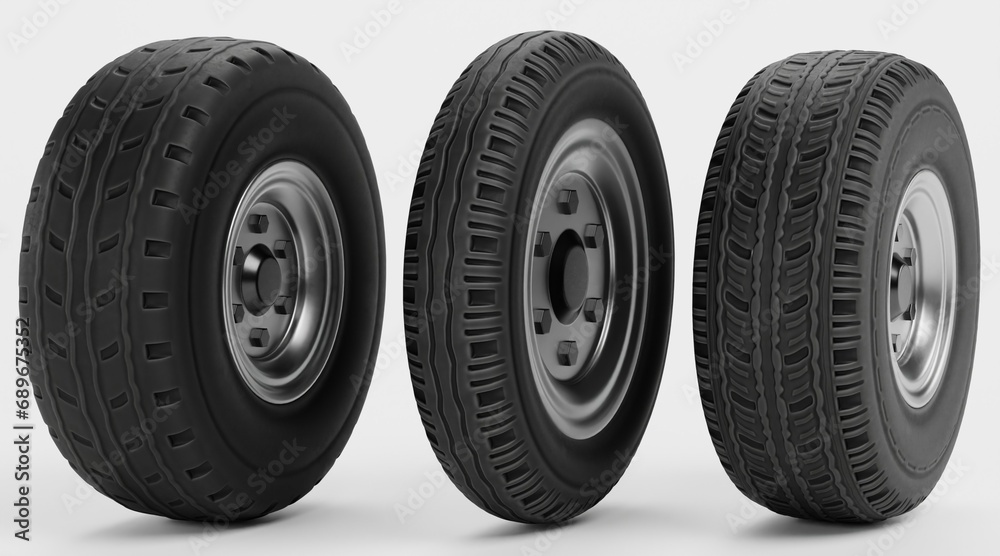 Obraz premium Realistic 3D Render of Tyres