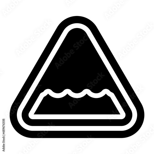 uneven road glyph icon