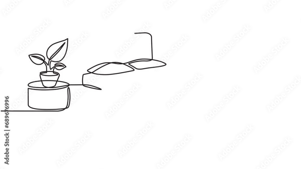 Continuous line animation video of furniture concept for double bed ...