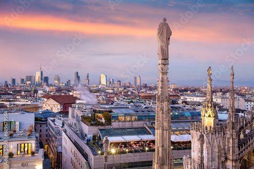 Milan, Italy City Skyline from Above