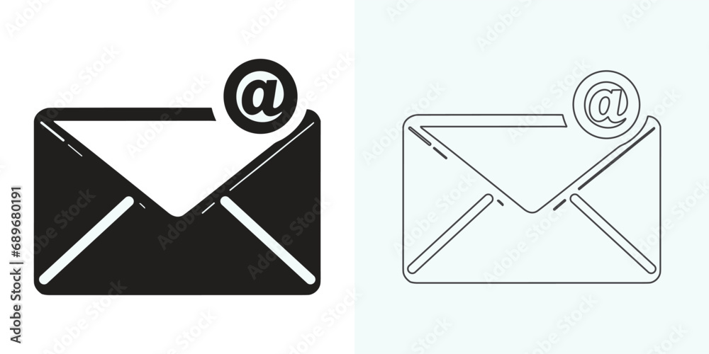 Email envelope icon vector illustration. Mail icon set. email icon vector. E-mail icon. Envelope illustration Email envelope icon vector illustration. Mail icon set. email icon vector. E-mail icon. Envelope illustration