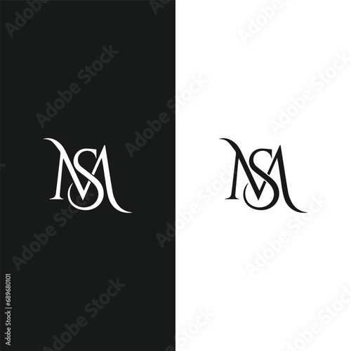 MS logo. M S design. White MS letter. MS, M S letter logo design. Initial letter MS linked circle uppercase monogram logo. M S letter logo vector design.  photo