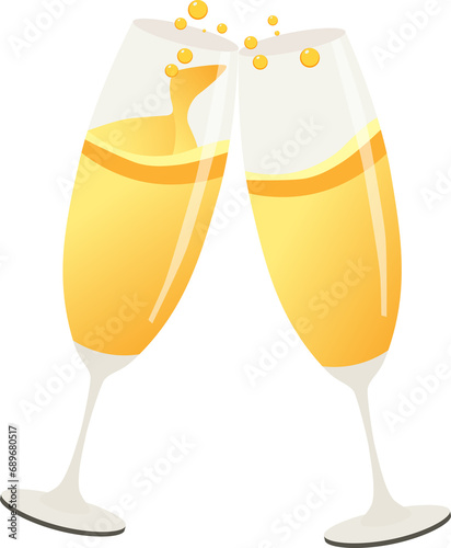 Golden champagne for holiday celebration.