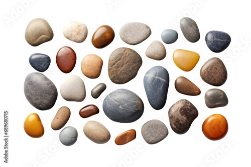 set of stones isolated on transparent background ,collection stones png ,generative ai