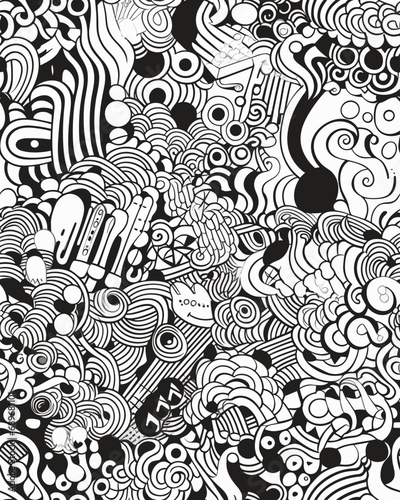 Doodle Seamless Graphic Scalable SVG File -  Unique Niche Design - Digital Download for Versatile Use - A4