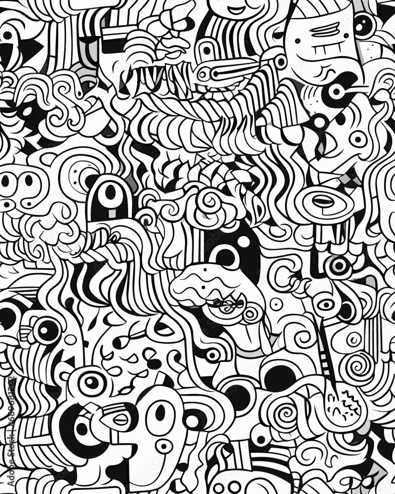 Doodle Seamless Graphic Scalable SVG File - Unique Niche Design - Digital Download for Versatile Use - A4 Doodle Seamless Graphic Scalable SVG File - Unique Niche Design - Digital Download for Versatile Use - A4