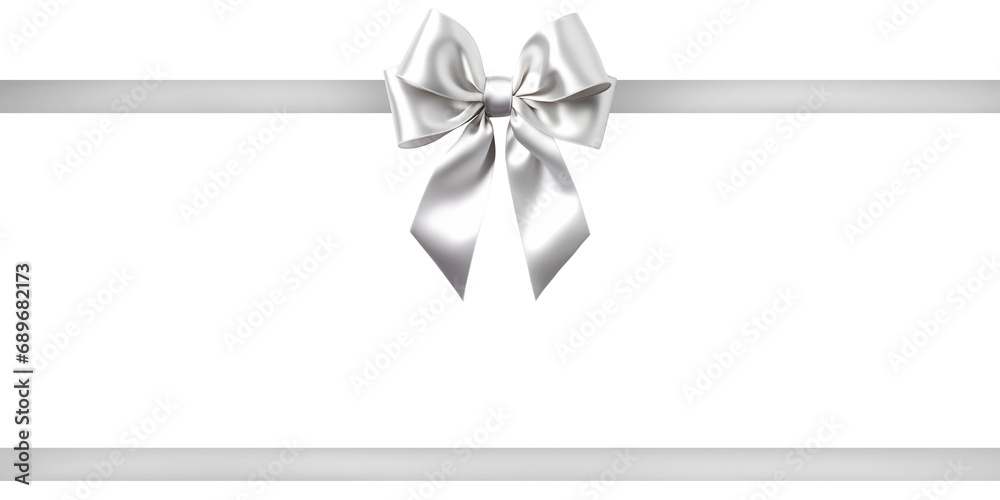 The silver ribbon bow on a transparent background The silver ribbon bow on a transparent background