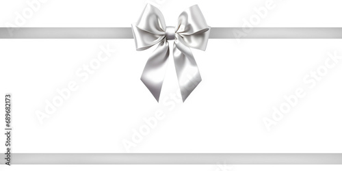The silver ribbon bow on a transparent background photo