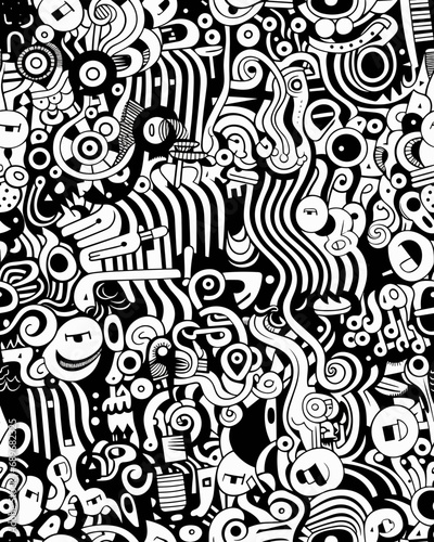 Doodle Seamless Graphic Scalable SVG File -  Unique Niche Design - Digital Download for Versatile Use - A4