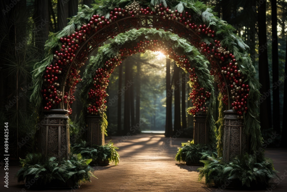 Fototapeta premium hristmas decorative arch decorated