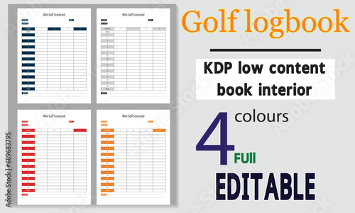 Golf  Score card and logbook.