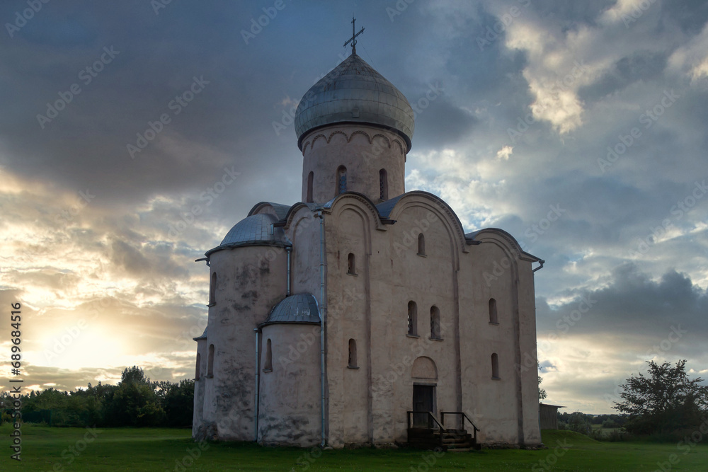 The Monument Millennium of Russia (1862) in the Kremlin of Veliky Novgorod on a sunny October morning. Russia