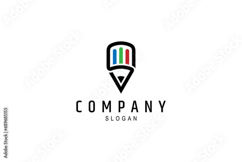 Colorful pencil icon vector logo design with letter S combination