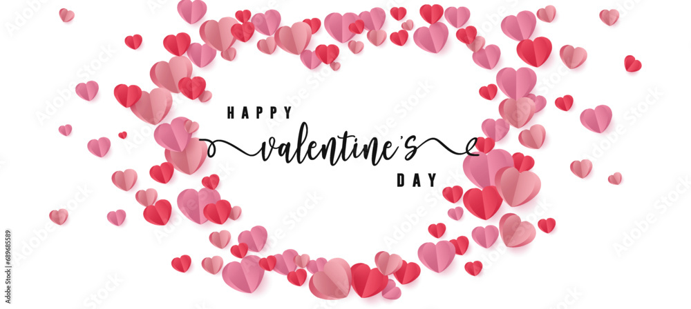 Vector design happy valentine's day valentine's day Surprise with editable text with pink heart