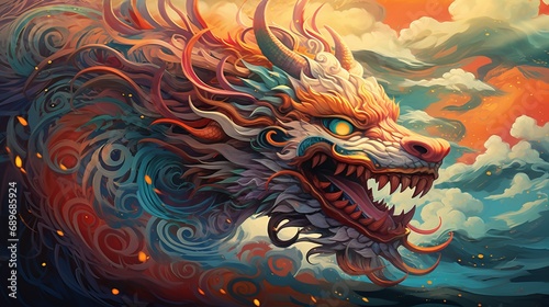 The traditional chinese dragon is depicted in this illustration © Humeyra