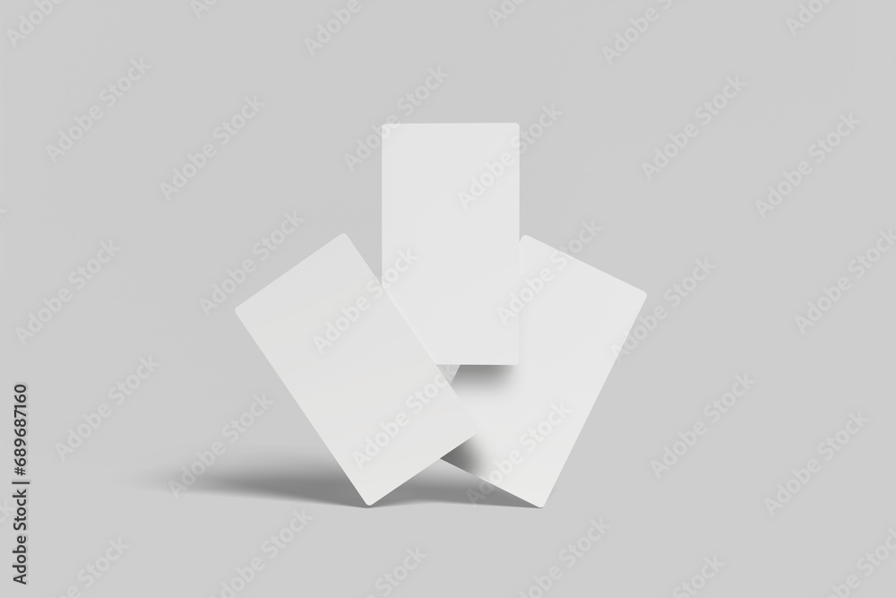 Floating Tree vertical business cards on white background Mockup 3d rendered Floating Tree vertical business cards on white background Mockup 3d rendered