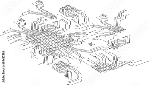 circuit board doodle style