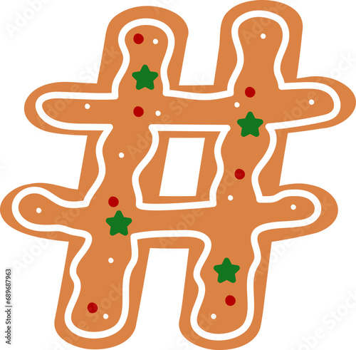 Gingerbread Cookies Christmas Party Font Symbol Hashtag